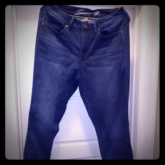 Seven7 Denim - Seven7 Darkwash High Rise Skinny Ankle Jeans